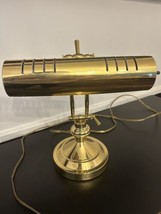 Vintage Polished Brass Piano Library Bankers Desk Lamp - £42.36 GBP