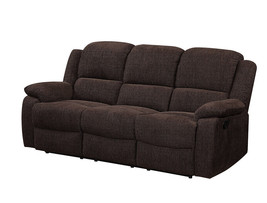 79" Brown Chenille Reclining Sofa With Black Legs - $29,480.84 MXN