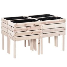 Farmhouse 4 Piece Wooden Elevated Raised Garden Bed Planter Box - $255.69