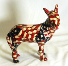 Patriotic Mule Donkey Figurine Red White &amp; Blue - $24.74