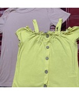 Lot of 2 Papaya Womens Medium Yellow &amp; Rosewood Pink Short Sleeve Tops B... - €7,13 EUR