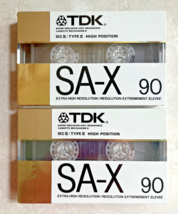 (2) TDK SA-X  90 1988 Japan Type II Blank Cassette Tape Sealed NOS Tapes - £42.96 GBP