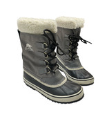 Sorel Boots Womens 8.5 Carnival Gray Canvas Winter Snow Lace Up Calf Wat... - $66.03