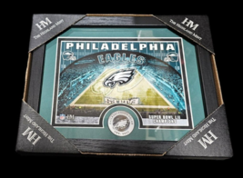 Philadelphia Eagles 11&quot;x 9&quot; Photo Frame w/Custom Print and Minted Medallion Coin - £19.09 GBP