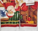 2 Same Polycotton Waffle Tea Towels (15&quot;x25&quot;) CHRISTMAS,SANTA &amp; NUTCRACK... - £8.56 GBP