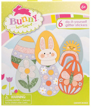 DIY Easter Egg Foam Glitter Stickers Kit Kids Craft - £7.97 GBP