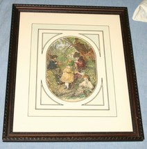 Wj Linton Engraving Victorian Field Entomology Butterfly Catching Woman Girl Vtg - £54.95 GBP