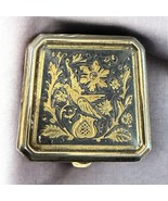 Vtg Damascene Gold Tone Birds Pill Box - $20.00