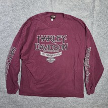 Harley-Davidson Shirt Mens 2XL Maroon Sleeve Hits Graphic Alligator Alle... - $28.21