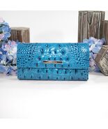 Brahmin Vibrant Azure Blue Melbourne Leather Cordelia Clutch Wallet NWT - €143,98 EUR
