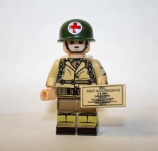 American soldier Medic D Day WW2 Building Minifigure Bricks US - £6.32 GBP