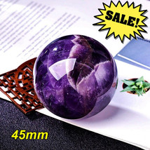 45mm Natural Dreamy Amethyst Sphere Quartz Crystal Ball Reiki Healing - £21.14 GBP