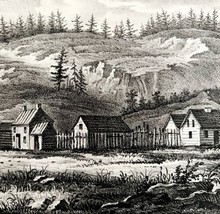 Mission Near Dalls Oregon Trail 1850 Hand Lithograph Victorian History DWAA1B - £47.84 GBP