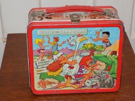 Vintage 1971 Pebbles and Bam Bam Metal Aladdin Lunchbox - $1,189.70 MXN