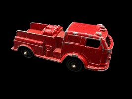 Vintage Toy Fire Truck Metal Pumper Tootsie Steel Red 2.25&quot; - $12.00