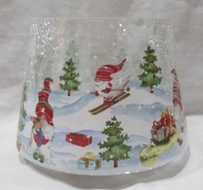 Yankee Candle Clear Crackle Jar Shade J/S Christmas Winter Crackle Gnomes - $46.74