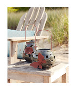 Ceramic Lantern Candle Holder with Metal Leaf Accent (Set of 2) - $51.66