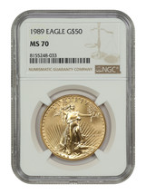 1989 $50 Gold Eagle NGC MS70 - $50 Gold Eagles - $4,583.25