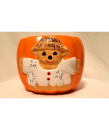 Adorable Ceramic Pumpkin Bowl with Asian Bear Design Great for Halloween... - $470.24 MXN