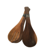 Wooden Salad Servers Fork Spoon Kitchen Home Decor Africa Handcrafted Gi... - £15.97 GBP