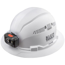 Klein Tools 60407RL Vented Hard Hat Full Brim with Rechargeable Headlamp, White - $55.00