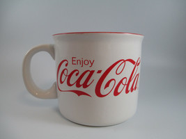 Coca-Cola White Stoneware 21 Ounce Coffee Mug Cup Soup Bowl - £5.80 GBP