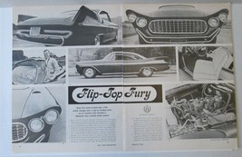 1959 Plymouth Fury Custom Led Sled Vintage &quot;Flip-Top Fury&quot; 2p Article Pages - £6.29 GBP