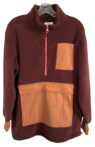 Offline by Aerie Women&#39;s Half Zip Fleece Sweatshirt w/Zip Pockets Size XXS Brown - £23.22 GBP