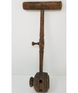 Flax Wheel Hub Arm Primitive Wood Handmade Antique Decorative - £15.04 GBP