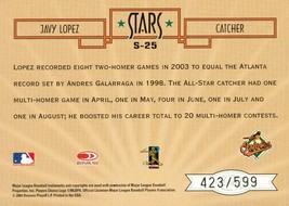 2004 Leaf Certified Cuts Stars Javy Lopez 25 Orioles 423/599 - £0.78 GBP