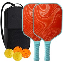 Pickleball Paddles Set of 2 Outdoor  Fibre Lightweight Pickleball Racquets Set F - £112.78 GBP