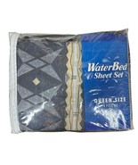 Vintage Waterbed Sheet Set Queen 80s 90s Geometric Print No Iron Poly Co... - $83.34 CAD