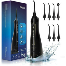 Fairywill Cordless Water Flosser Dental Oral Irrigator Pick Cleaner - Black - $27.95