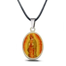 Our Lady Of Guadalupe Necklace Virgin Mary Catholic Saint 1&quot; Stainless Pendant - £6.35 GBP