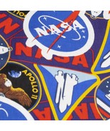 2 x NASA Apollo 11 Craft Fabric- Mad Engine 36&quot; x 43&quot; (1yd) Licensed 100... - $490.91 MXN