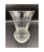 Vintage set of 3 Blown Glass Diamond point Cross hatch Vases Crystal Glass - $49.43