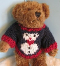 8&quot; Stuffed Plush BEAR CHRISHA PLUSH  TEDDIES W UGLY SWEATER SNOWMAN - £7.72 GBP