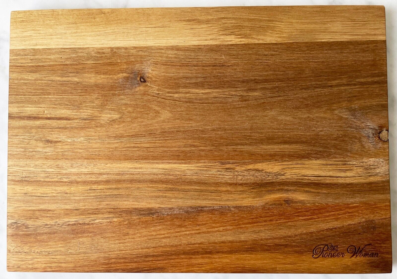 Pioneer Woman Cutting Board Acacia Wood 13" x 9" Rustic Cowboy Kitchen Serving - £18.88 GBP
