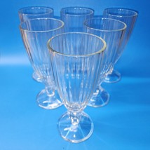 Libbey Jeannette Ribbed Soda Fountain Beverage Glass - Set Of 6 - MINT CONDITION - £19.24 GBP