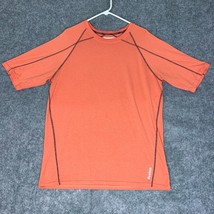 Reebok Mens Shirt Extra Large Orange Short Sleeve Gym Sports Solid Perfo... - £19.12 GBP