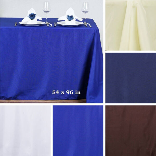 Primary image for 10 Pcs Polyester 54X96"" Rectangle Tablecloths Wedding Party Catering Linens Sal