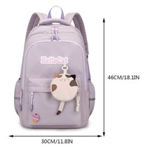 Students Nylon Campus School Backpack Cartoon Primary Students Bag Multi Pocket  - £25.80 GBP