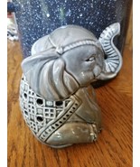Gray Elephant Sculpture Shelf Mantel Decor, Candle Holder - £7.94 GBP