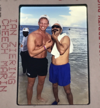 1993 Ian Ziering &amp; Cheech Marin Sandals Resort Photo Transparency Slide ... - £7.41 GBP