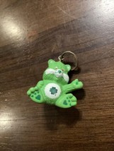 Vintage 1980s CARE BEARS Green Good Luck Bear 1-1/4&quot; Keychain PVC Figure - £11.76 GBP