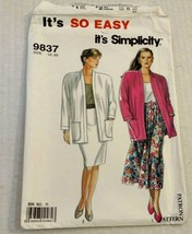 Vintage Sewing Pattern Simplicity 9837 Jacket and Pleated Straight Skirt - $4.90