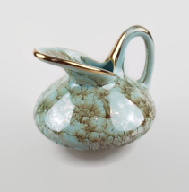 Vintage miniature turquoise vase or creamer 1950s art pottery art deco style jug - £19.58 GBP