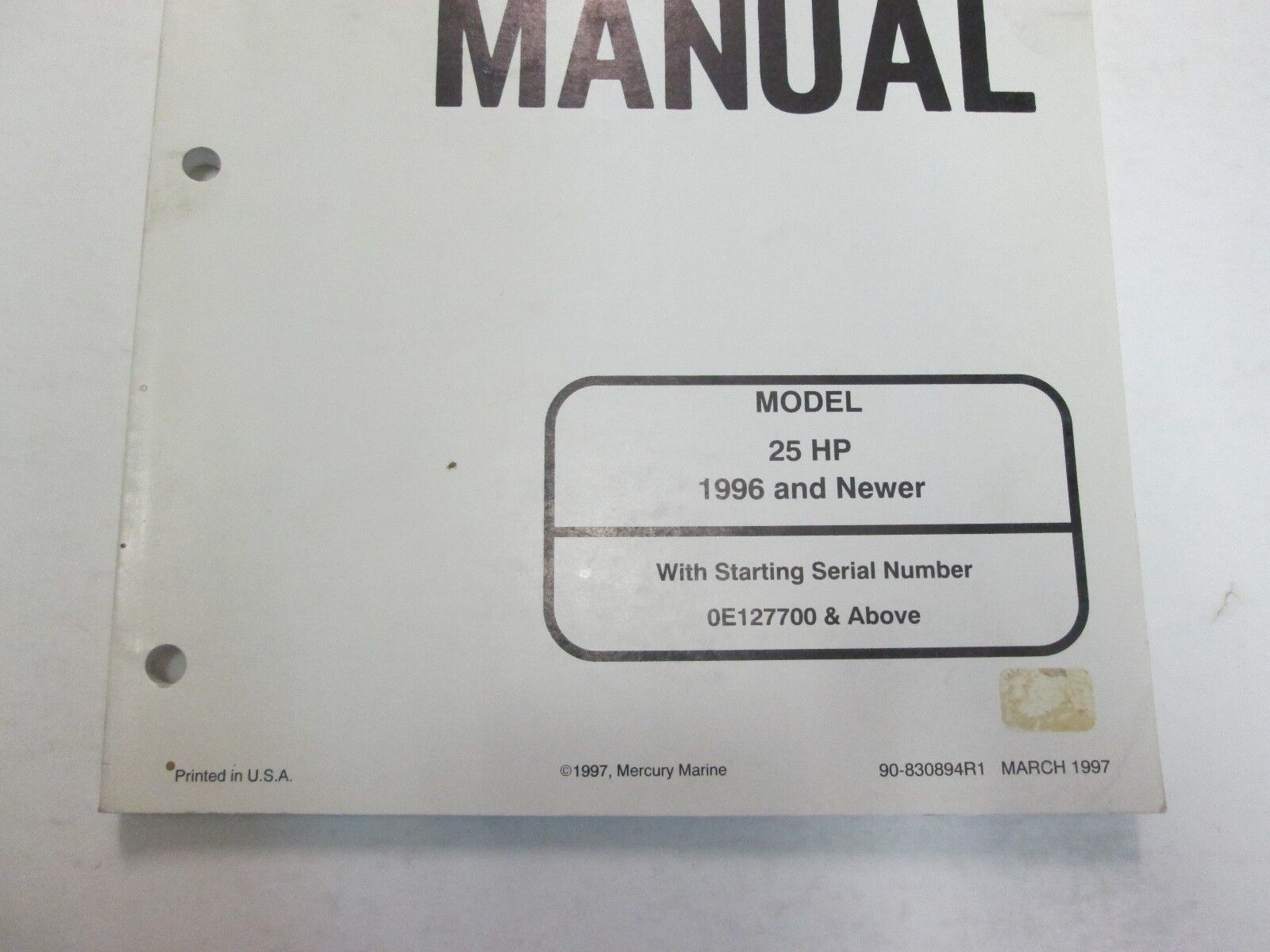 1996 &amp; Newer Force Outboards 25 HP Service Repair Manual OEM 90830894R1 - $9.99