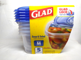 Glad Lock Soup &amp; Salad Everyday Use Medium Rectangle Storage Hold up to ... - $17.33