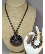 CHICO's DARK COPPER METALLIC Multi-Strand Necklace & Bracelet Set NWOT - $9.49